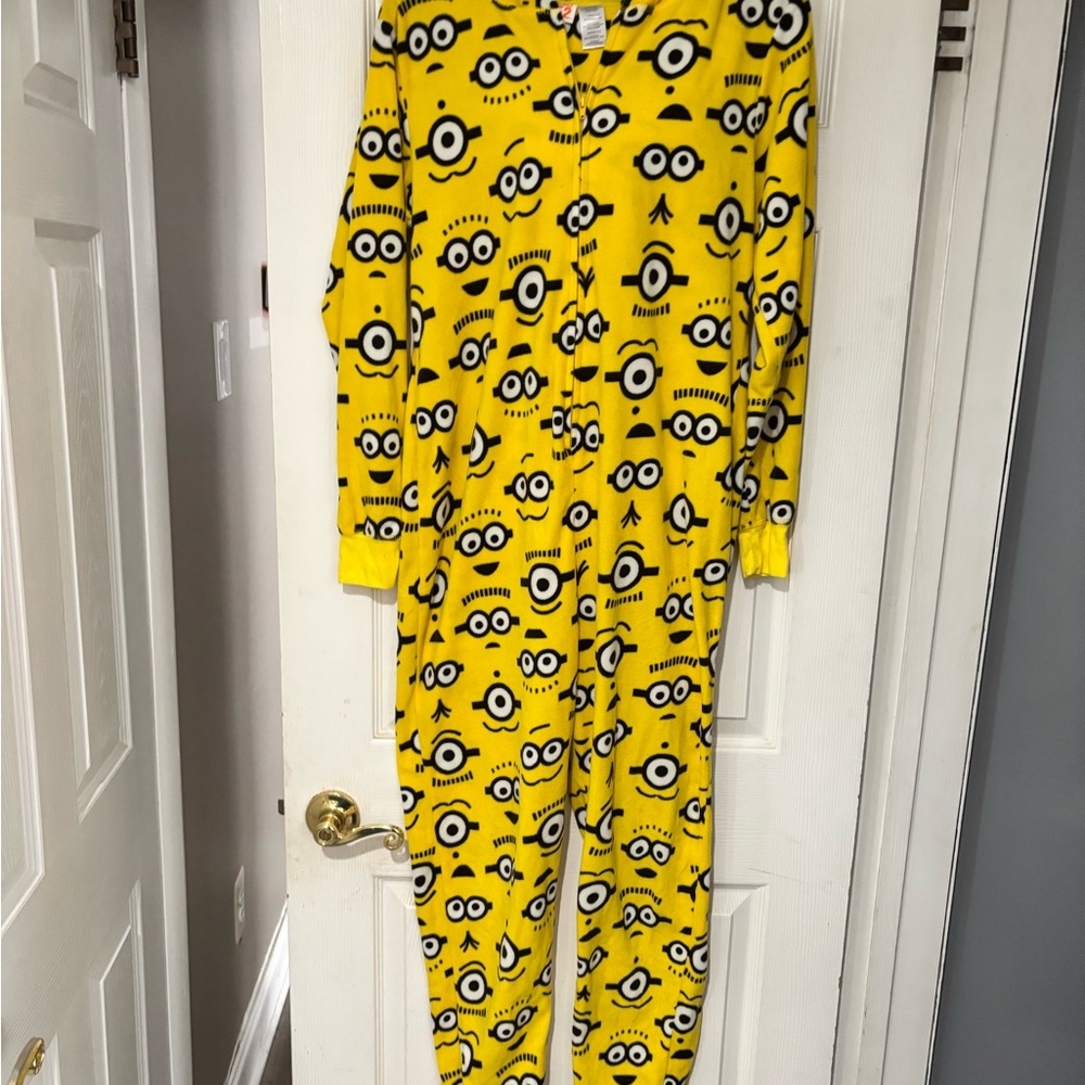 Universal Yellow Minions Print Kids Footed One-Piece